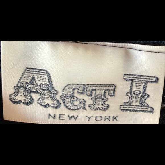 Act I Black Top Party Dress, Red Belt, Skirt Multicolour Bright Abstract Design - Picture 6 of 6